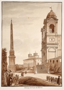 Az obeliszk a Sallustius Cirkuszból, 1833 (barna mosással készült rézkarc)